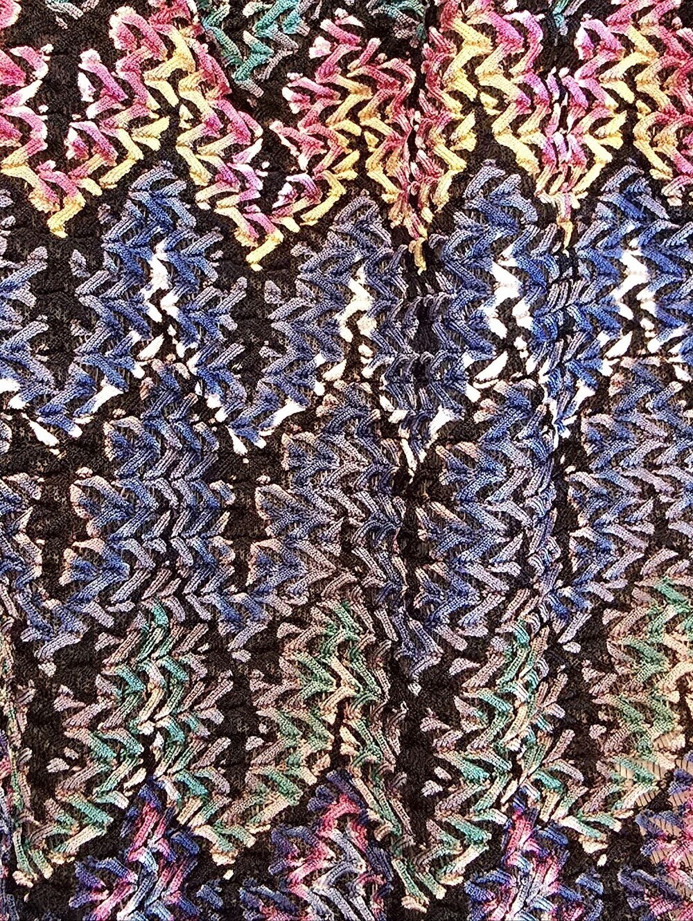 Topshop Multicolor Zigzag Mesh Bodysuit with Black Strappy Trim (NWT) - Picture 9 of 13